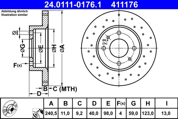 ATE 24.0111-0176.1 - Bremsscheibe