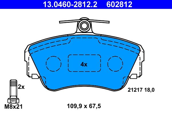 ATE 13.0460-2812.2 - Bremsbelagsatz, Scheibenbremse
