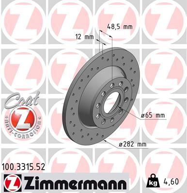 ZIMMERMANN 100.3315.52 - Bremsscheibe