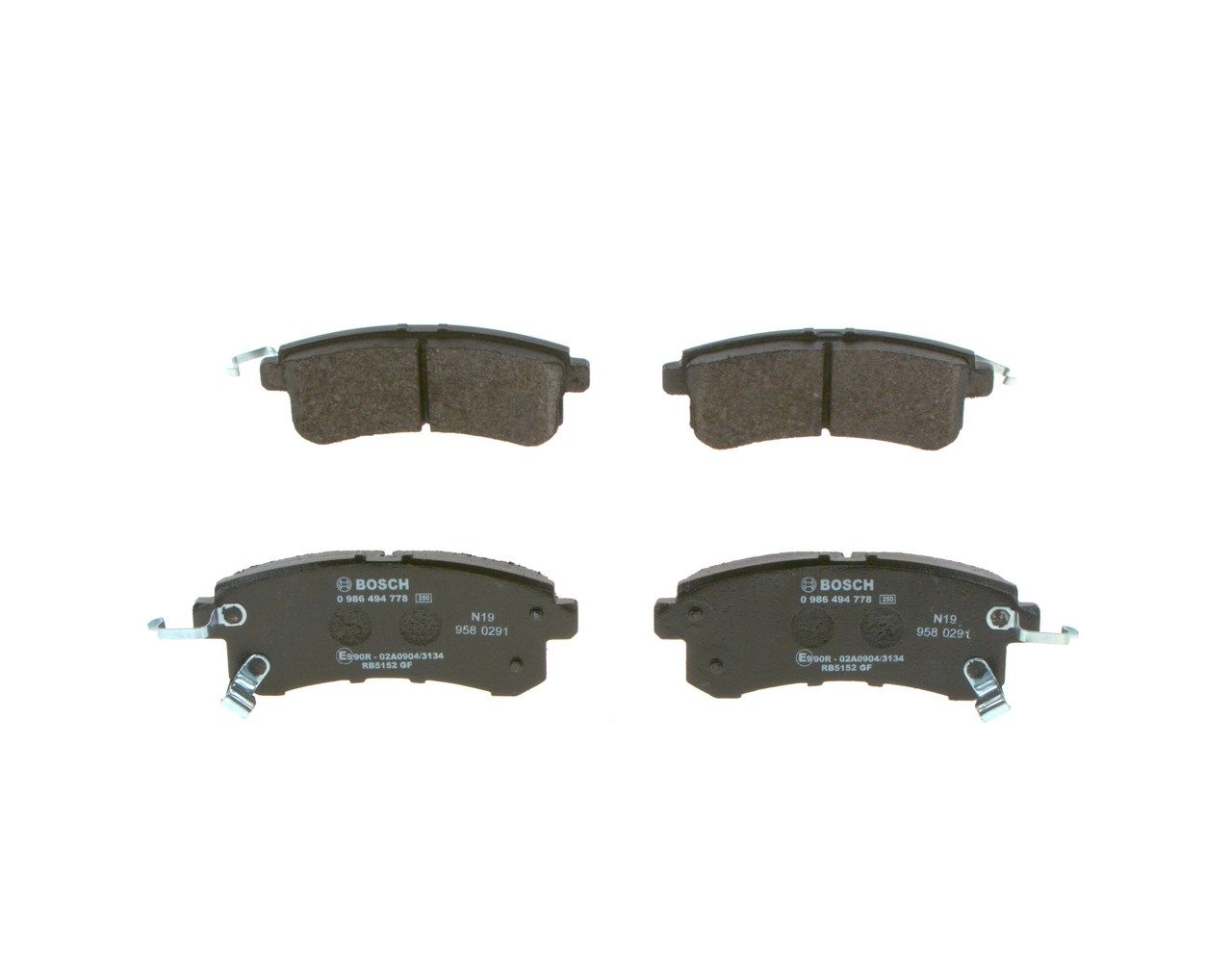 BOSCH 0 986 494 778 - Bremsbelagsatz, Scheibenbremse