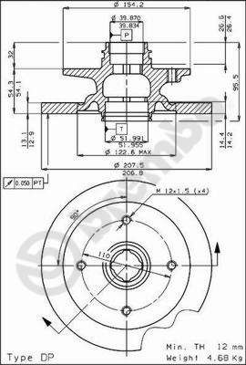 BREMBO 08.3957.10 - Bremsscheibe