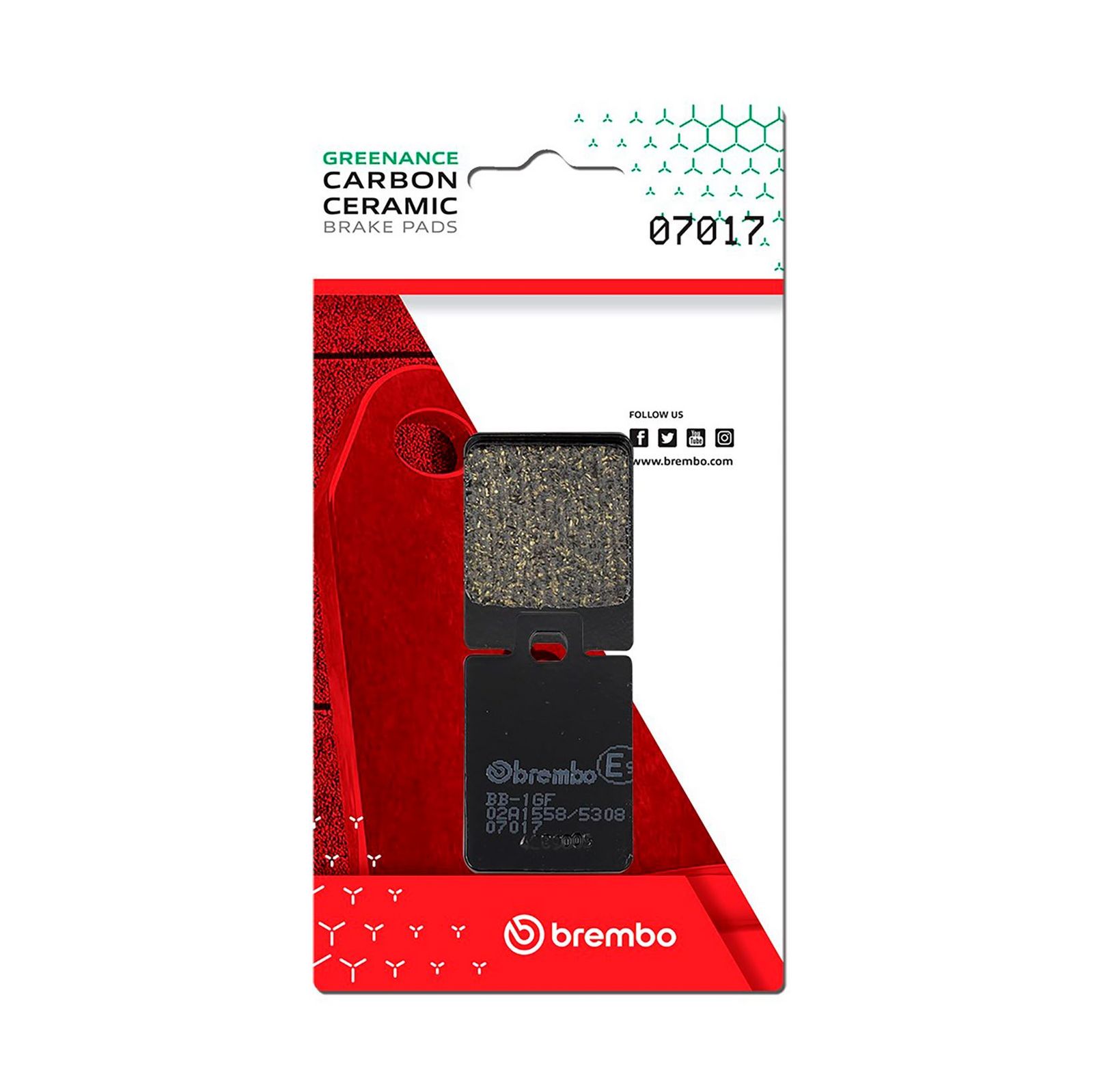BREMBO 07017 - Bremsbelagsatz, Scheibenbremse