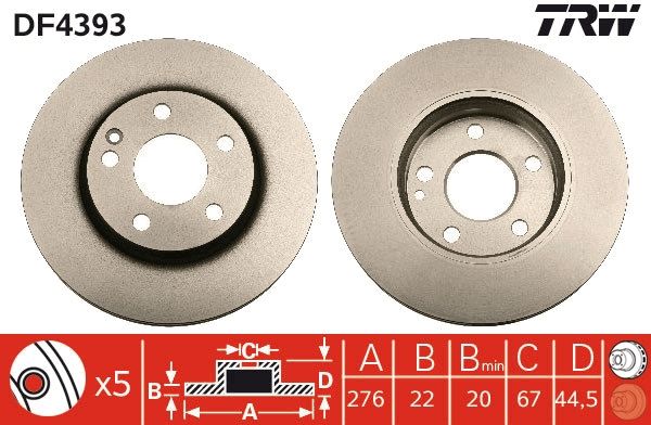 TRW DF4393 - Bremsscheibe