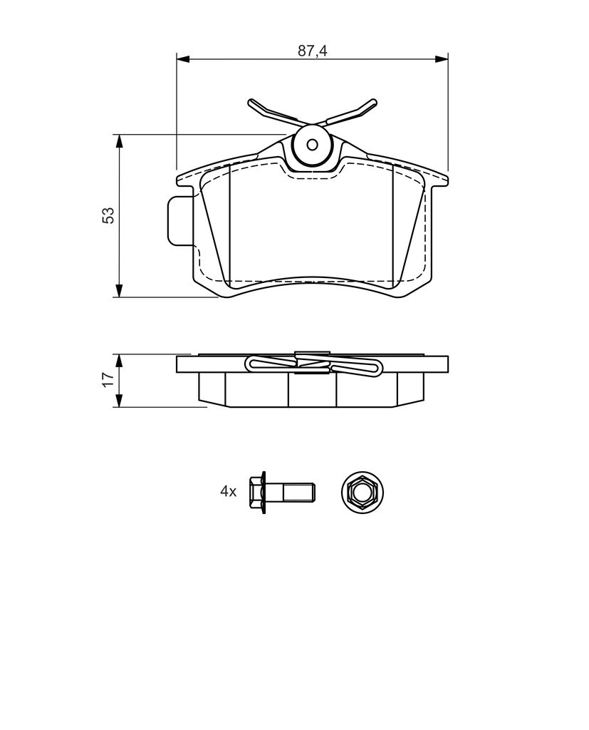 BOSCH 0 986 494 515 - Bremsbelagsatz, Scheibenbremse