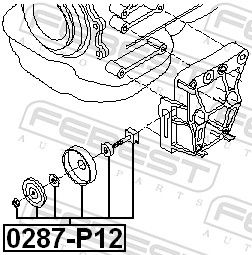 FEBEST 0287-P12 - Spannrolle, Keilrippenriemen