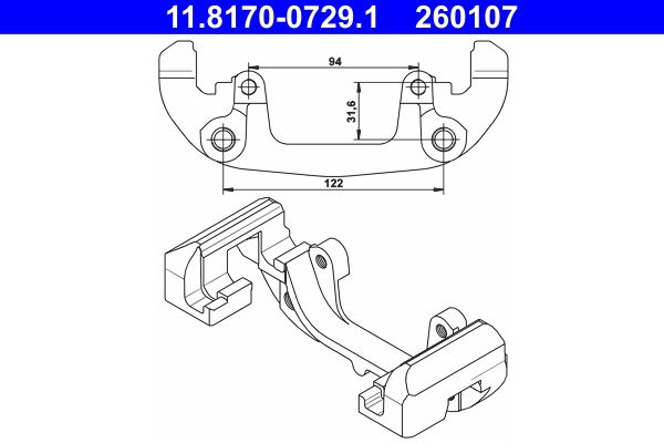 ATE 11.8170-0729.1 - Halter, Bremssattel