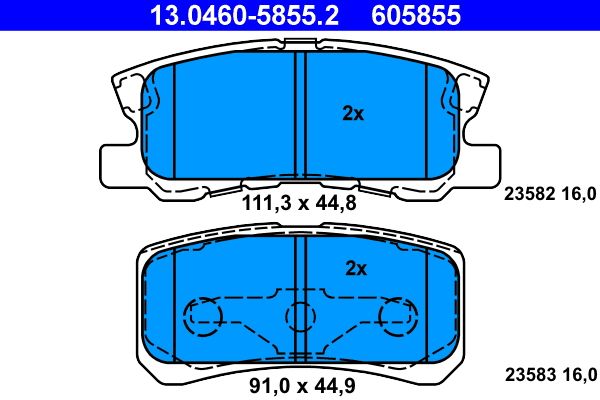 ATE 13.0460-5855.2 - Bremsbelagsatz, Scheibenbremse