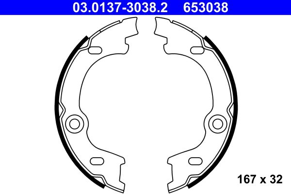 ATE 03.0137-3038.2 - Bremsbackensatz, Feststellbremse