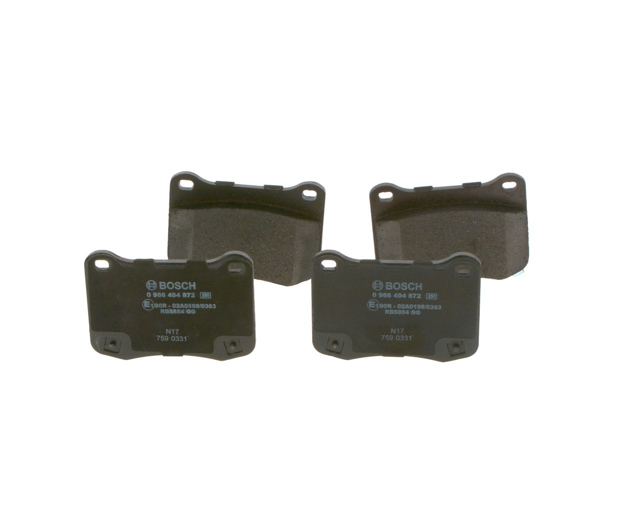 BOSCH 0 986 494 872 - Bremsbelagsatz, Scheibenbremse