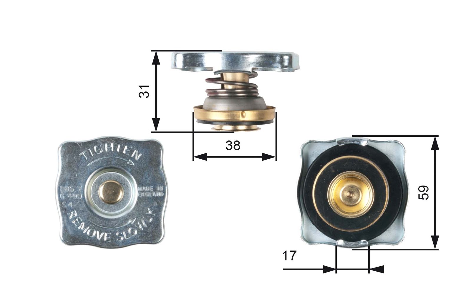 GATES RC130 - Verschlussdeckel, Kühler
