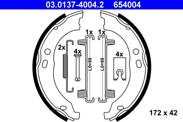 ATE 03.0137-4004.2 - Bremsbackensatz, Feststellbremse