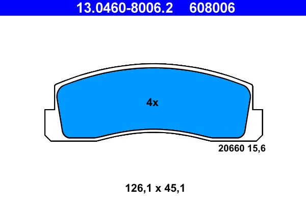 ATE 13.0460-8006.2 - Bremsbelagsatz, Scheibenbremse