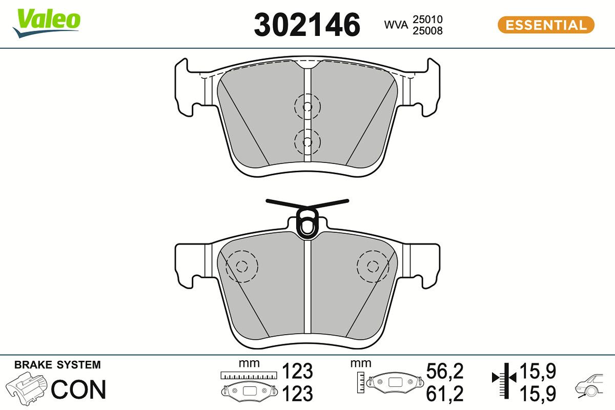 VALEO 302146 - Bremsbelagsatz, Scheibenbremse