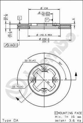 BREMBO 09.5947.10 - Bremsscheibe