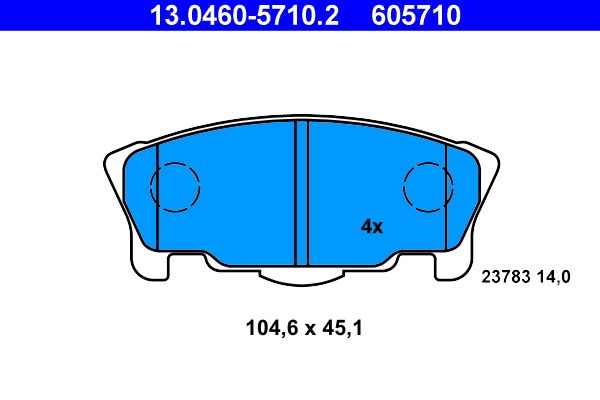 ATE 13.0460-5710.2 - Bremsbelagsatz, Scheibenbremse