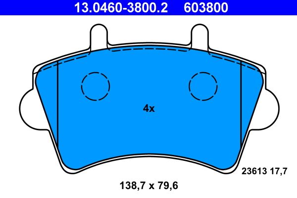 ATE 13.0460-3800.2 - Bremsbelagsatz, Scheibenbremse