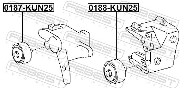 FEBEST 0188-KUN25 - Umlenk-/Führungsrolle, Keilrippenriemen