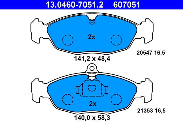 ATE 13.0460-7051.2 - Bremsbelagsatz, Scheibenbremse