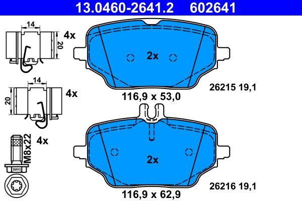 ATE 13.0460-2641.2 - Bremsbelagsatz, Scheibenbremse