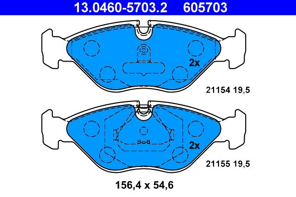 ATE 13.0460-5703.2 - Bremsbelagsatz, Scheibenbremse