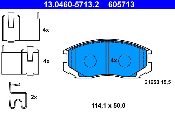 ATE 13.0460-5713.2 - Bremsbelagsatz, Scheibenbremse