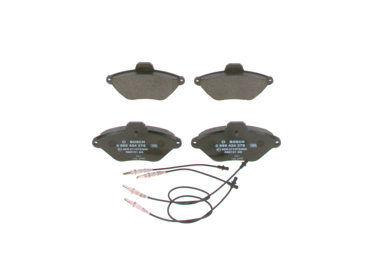 BOSCH 0 986 424 278 - Bremsbelagsatz, Scheibenbremse