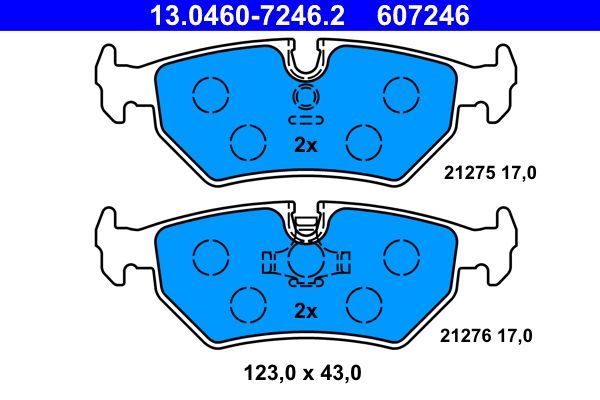 ATE 13.0460-7246.2 - Bremsbelagsatz, Scheibenbremse