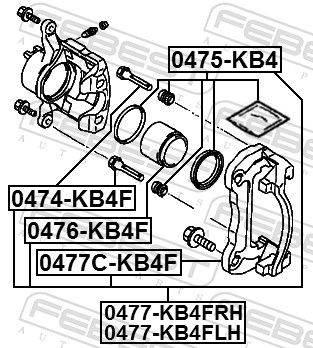 FEBEST 0477C-KB4F - Bremssattelhaltersatz