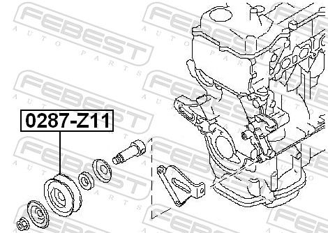 FEBEST 0287-Z11 - Spannrolle, Keilrippenriemen
