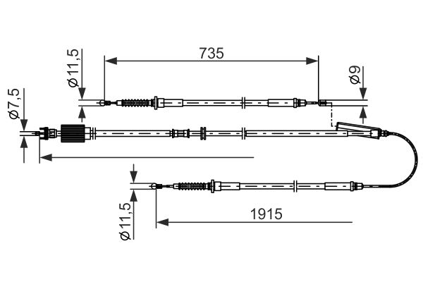 BOSCH 1 987 482 801 - Seilzug, Feststellbremse