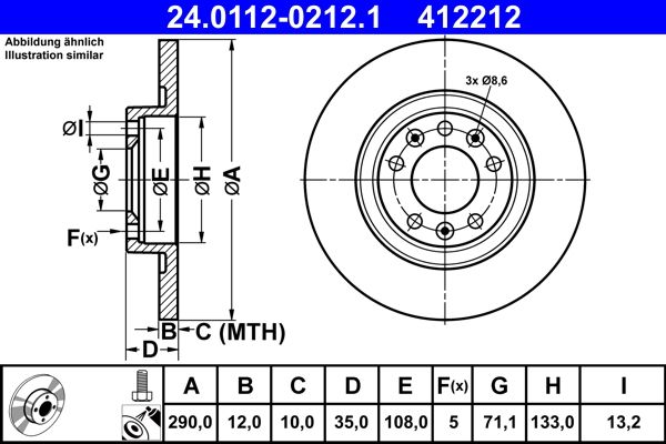 ATE 24.0112-0212.1 - Bremsscheibe