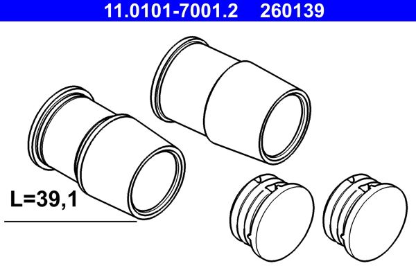 ATE 11.0101-7001.2 - Führungshülsensatz, Bremssattel