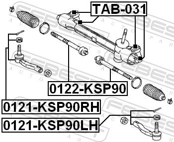 FEBEST 0121-KSP90LH - Spurstangenkopf