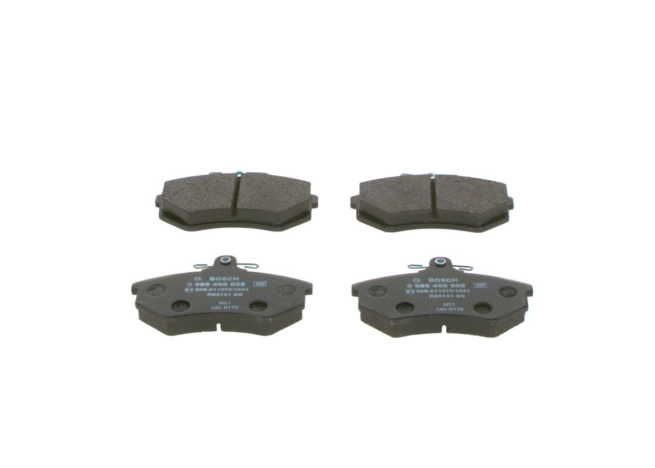 BOSCH 0 986 466 698 - Bremsbelagsatz, Scheibenbremse