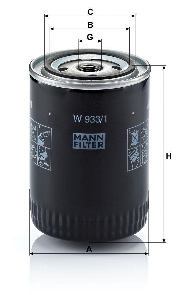 MANN-FILTER W 933/1 - Ölfilter