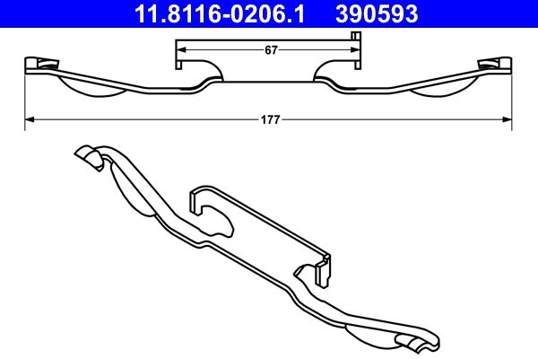 ATE 11.8116-0206.1 - Feder, Bremssattel