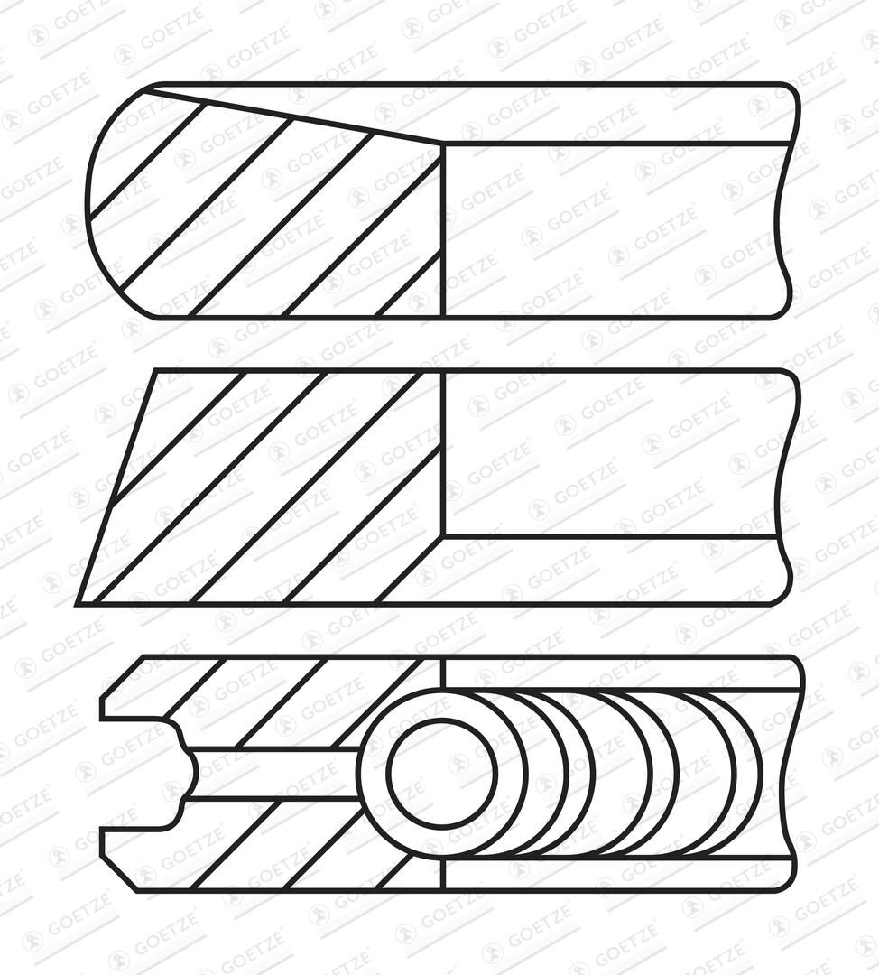 GOETZE ENGINE 08-443108-00 - Kolbenringsatz