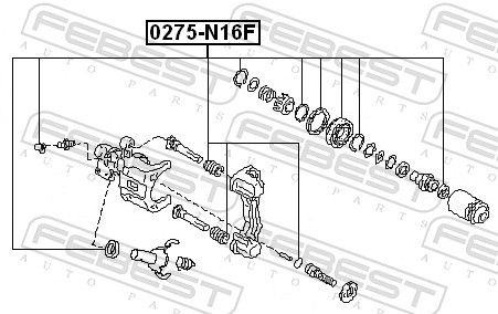 FEBEST 0275-N16F - Reparatursatz, Bremssattel