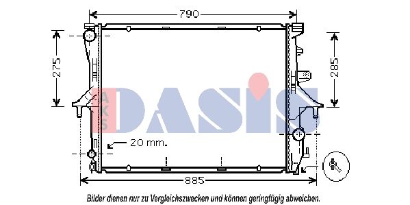 AKS DASIS 044001N - Kühler, Motorkühlung