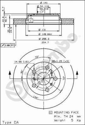 BREMBO 09.5712.10 - Bremsscheibe