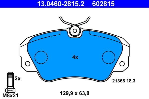 ATE 13.0460-2815.2 - Bremsbelagsatz, Scheibenbremse