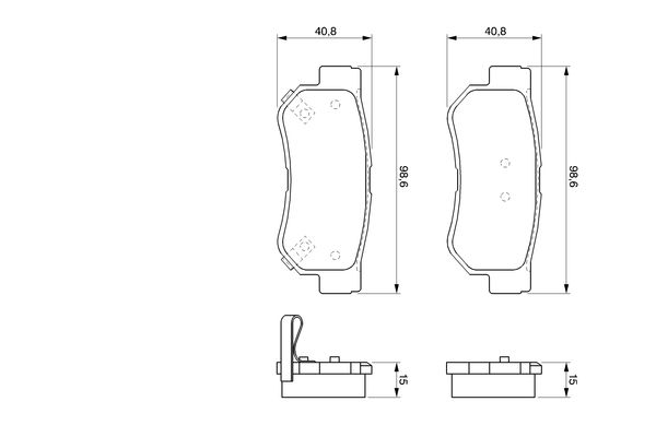 BOSCH 0 986 424 728 - Bremsbelagsatz, Scheibenbremse
