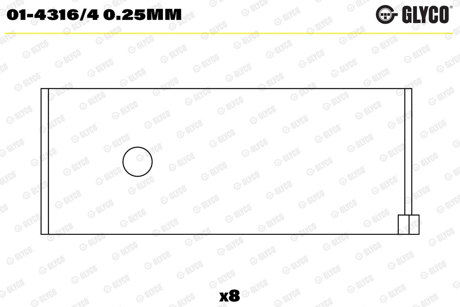 GLYCO 01-4316/4 0.25mm - Pleuellagerschale