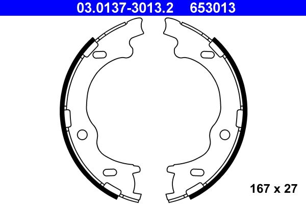 ATE 03.0137-3013.2 - Bremsbackensatz, Feststellbremse