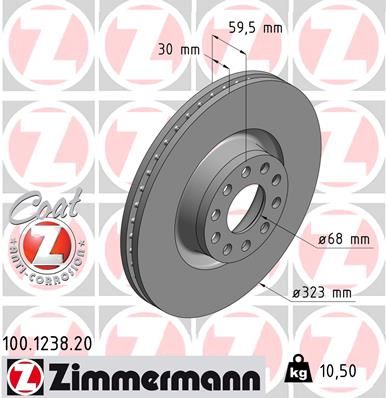 ZIMMERMANN 100.1238.20 - Bremsscheibe
