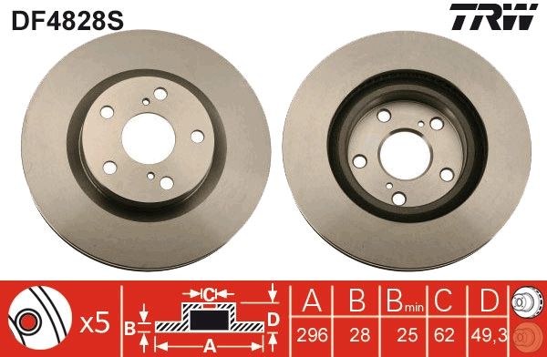TRW DF4828S - Bremsscheibe