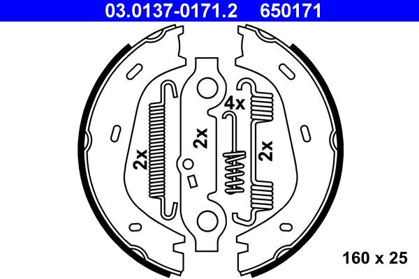 ATE 03.0137-0171.2 - Bremsbackensatz, Feststellbremse