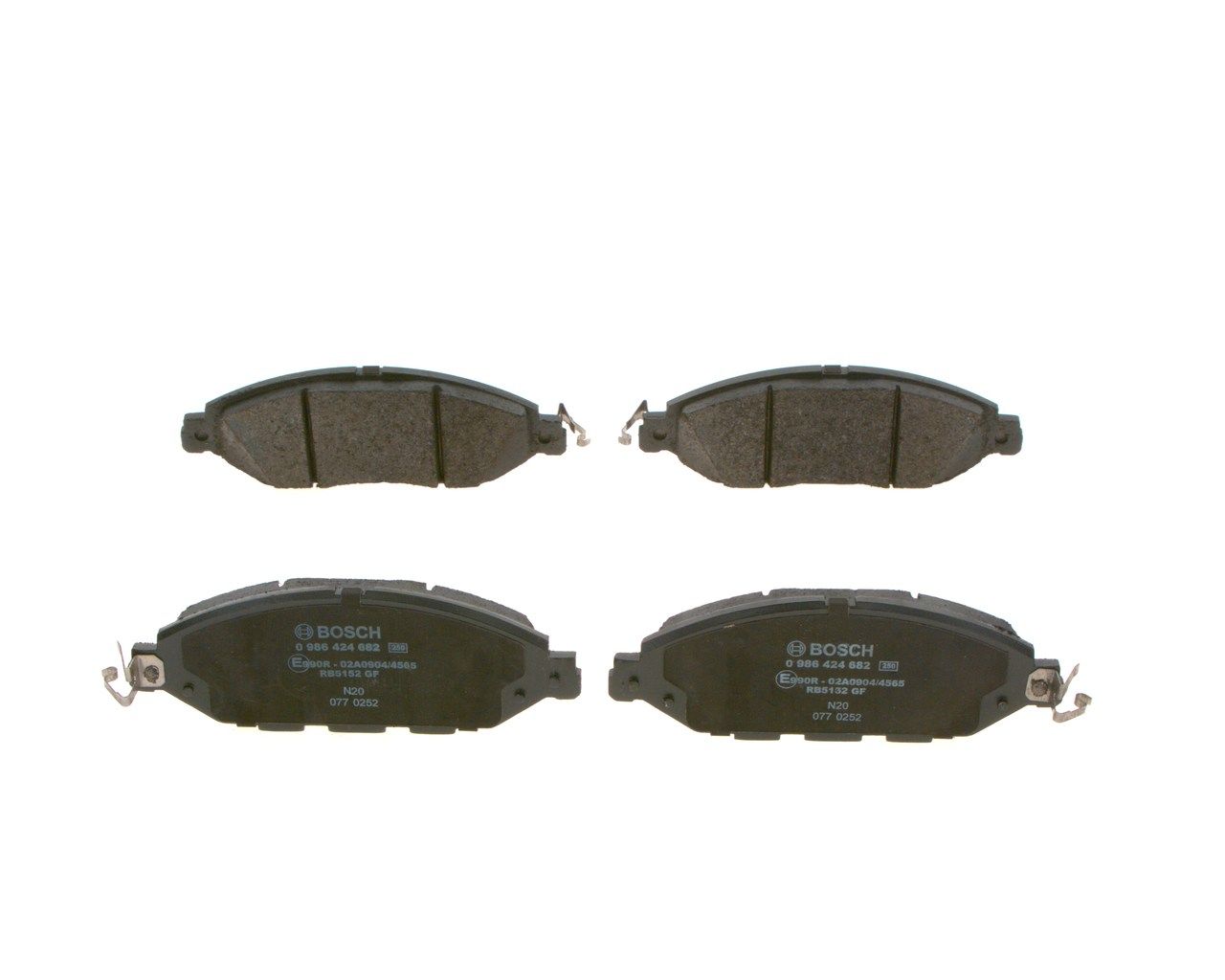 BOSCH 0 986 424 682 - Bremsbelagsatz, Scheibenbremse