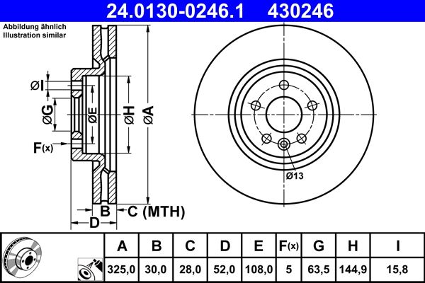 ATE 24.0130-0246.1 - Bremsscheibe