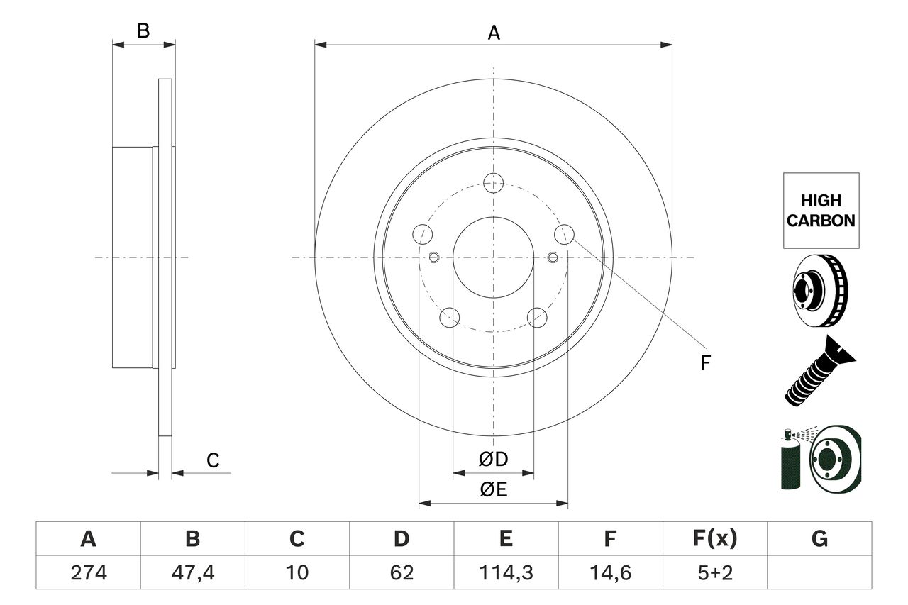 BOSCH 0 986 479 H73 - Bremsscheibe